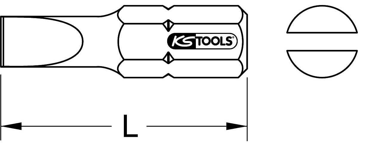 KS Tools 911.2634 Inserto TIN 1/4" a intaglio, 25 mm, 8 mm