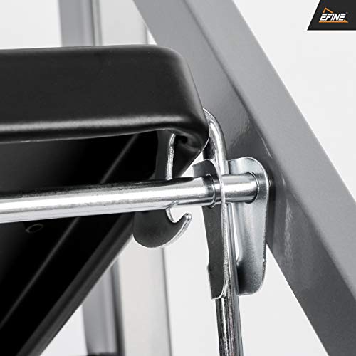 EFINE 4 Step Ladder, Slim Folding Design Step Stool, High Grade Steel with Smooth Powder Coating, Sturdy and Lightwight, Holding up to 330lbs. (Gray)