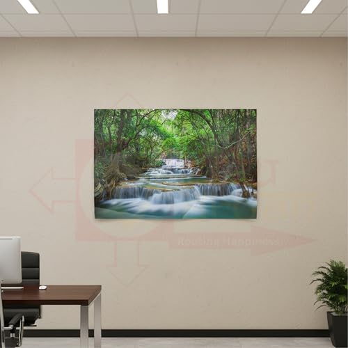 Image of Vastu Vardan Waterfall Scenery Poster | Natural Paintings for Living Room | Size 13 x 19 Inch Approx | Wall Scenery for Bedroom, Office, Home Decor | Painting Without Frame |
