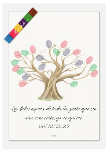 Árbol de huellas comunión niño | Lámina de huellas personalizada| cuadro evento boda| Alternativa al libro de firmas | árbol de huellas comunión niña| recordatorio evento, sin marco, sin lienzo