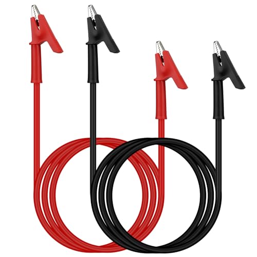 Image of SWANLAKE 2-Piece Dual-Ended Alligator Clip Test Leads, 1000V 15A 3.5ft /1M Electrical Alligator Clips, Flexible Copper Cable Crocodile Clip, Electrical Wires with Gator Clips