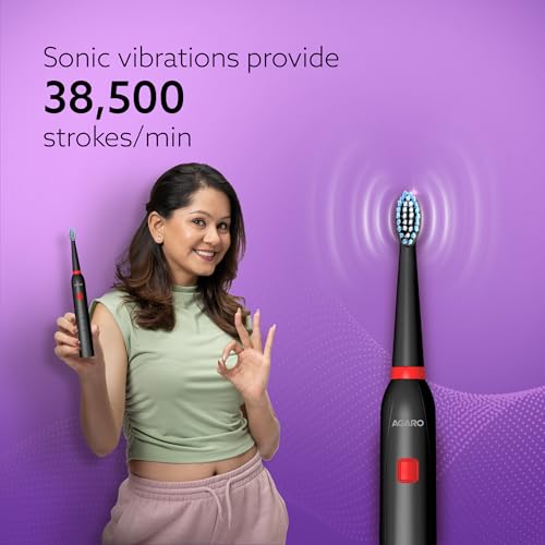 AGARO COSMIC Lite Sonic Electric Toothbrush Black Cosmic Lite Black - Image 3