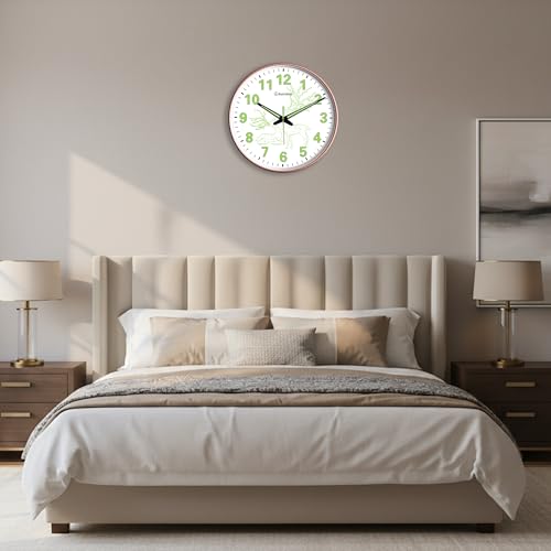 Image of Auromin Antique Radium Glass Wall Clock Night Glow for Bedroom | Night Light Silent Glass Wall Watch for Living Room, Living Room, Study (Clock-GL-Deer-RDM-DYNY)