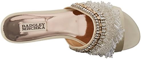 Badgley Mischka Women's Kassandra Flat Sandal, Ivory, 9 Medium US | Image 4