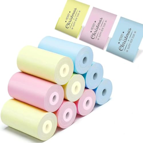 Kit 6 Unidades Bobinas Rolo De Papel 55 * 25mm Colorido Mini Impressora Portátil a Prova De Água Imp