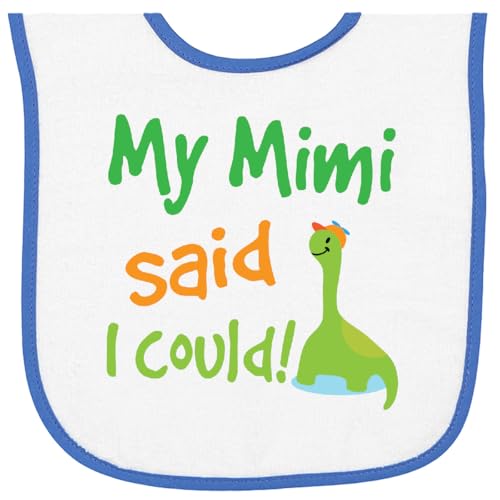 inktastic My Mimi Said I Could Funny Dinosaur Baby Terry Cloth Bib