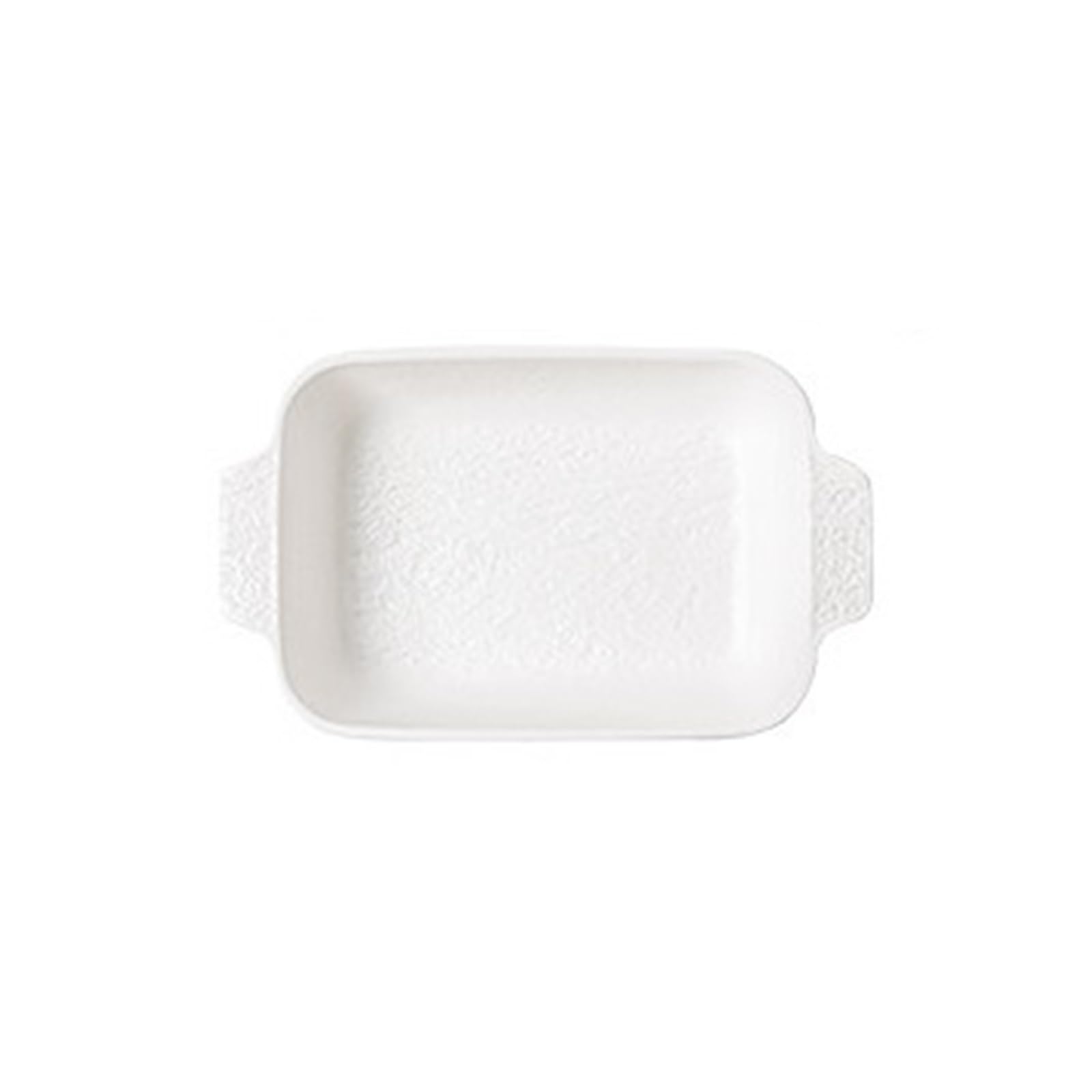 Plato Lasaña Fuente for hornear con diseño de piedra y asas para Horno(Blanco)