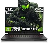 Alienware m18 (2024) Gaming Laptop (18' 165Hz QHD+, AMD Ryzen 9 7845HX (Beat i9-13900HX), 32GB DDR5 RAM, 1TB SSD, GeForce RTX 4070 8GB) AlienFX RGB Backlit Keyboard, FHD IR Camera, Win 11 Home, Black