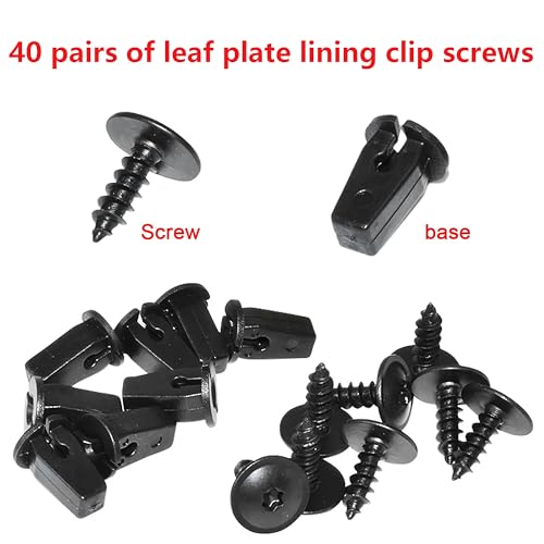 Pack of 40 Self-Tapping Tapping Screws, M5 x 16 mm Tapping Screws with 40 Pieces Mounting Clips and Plugs - Image 3