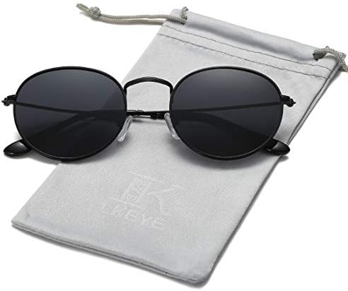 LKEYE Small Unisex Classic Vintage Round Mirror Lens Polarized Sunglasses LK1702 3447