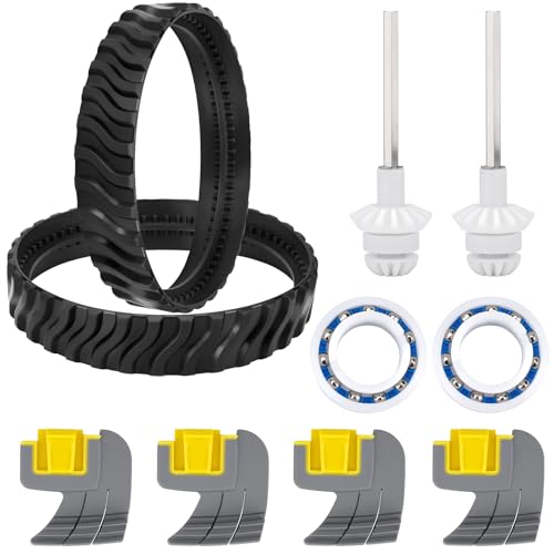 MX8 Pool Cleaner Parts Kit for Zodiac MX8/MX8 Elite/MX6/MX6 Elite Includes 2 Tracks 4 Cyclonic Srubbing Brushes 2 Drive Shaft 2 Bearings Replaces for R0526100 R0714400 R0525100 R0527000