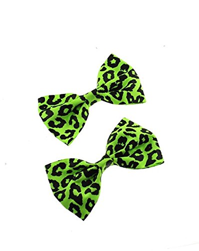 Zac's Alter Ego Neon Leopard Print Bows on Crocodile Clip