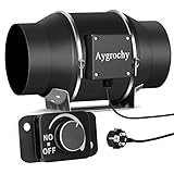 Aygrochy Regelbar Rohrventilator 100mm, Abluftventilator für Heizung, Kühlung, Booster, Wachstumszelte, Hydrokulturen, Heimgebrauch, Belüftung und Abluftgebläs