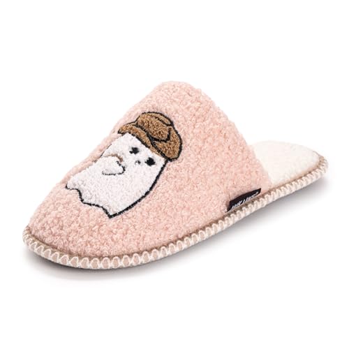 MUK LUKS Women's Novelty Punch Needle Cowgirl Ghost Slipper, Large