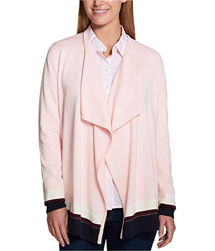 Tommy Hilfiger Womens Draped Cardigan Sweater, Pink, Small