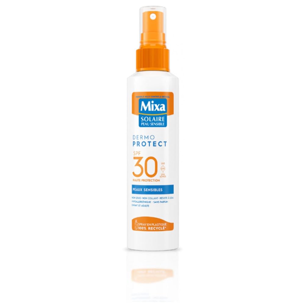 Mixa Solaire Dermo Protect SPF 30 Sunscreen Spray, Sensitive Skin, High Protection, 200ml