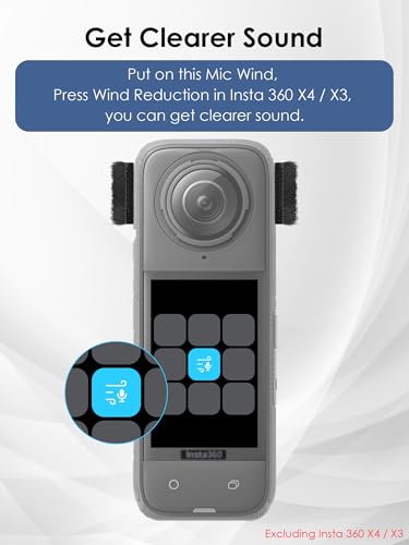 SUNMON 8 Stk Kamera Mikrofon Windmuff für Insta360 X3/X4, 4Mikrofon Windschutz und 4 Kamera Mikrofon-Windschutzscheibe, Camera Mic Wind Muff zur Reduzierung von Windgeräuschen