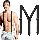 Jiuguva Men's Hidden Suspender Men Airport Friendly Hidden Straps Y Back Suspender Under Clothing Shirt Swimming(Black)