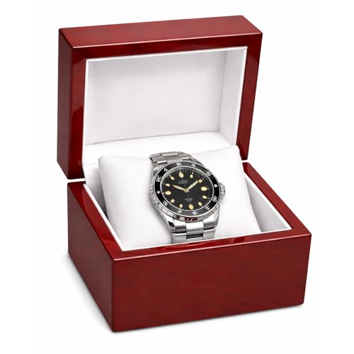 Novel Box Cherrywood Red Watch/Bangle Jewelry Box 3.87x3.87x3.12 Inches