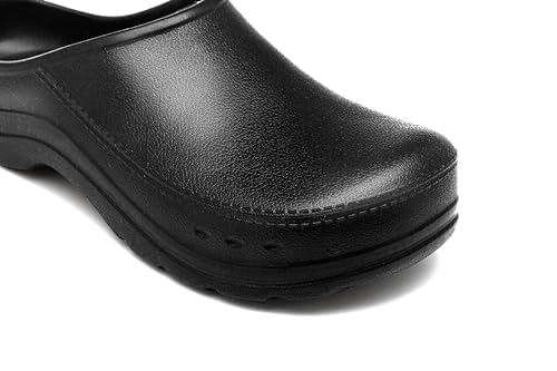 ESTRO Gartenschuhe Damen Clogs Geschlossen - Gartenclogs Herren Unisex Gummischuhe Leicht Gartenclogs Damen Garten Clogs Herren CC01 (39, Schwarz)