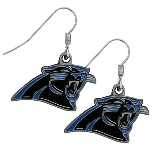 Image of NFL Siskiyou Sports Womens Carolina Panthers Dangle Earrings One Size Team Color