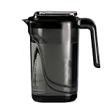 YYZIIOQ 64oz/1900ml Plastic Pitcher with Lid, Jug for Fridge, BPA-Fre， Juice Container with Lid,Iced Tea Pitcher (Black)