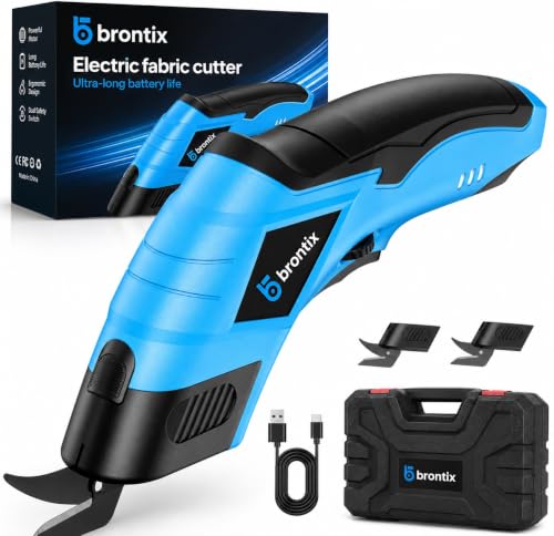Image of BRONTIX Electric Scissor Cutting Machine 10000 RPM with 2 blades | 2000 Mah battery | Scissors Paper Cutter for Fabric Tailoring Accessories Heavy Duty Cutter Machine
