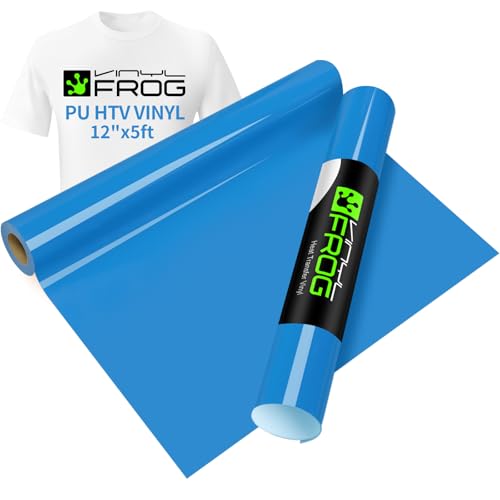 Image of Vinyl Frog Premium Ocean Blue HTV Heat Transfer Vinyl Rolls for T-Shirts 10 x 60 inches