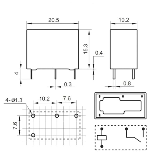 Relais HF33F 005-HSL3 commutation haute sensibilité 5A active