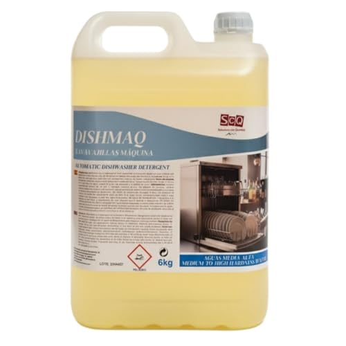 Detergente lavavajillas máquina Profesional 6 kg Concentrado para Lavavajillas Automáticos y Túneles de Lavado, Alto Poder Desengrasante, Sin Perfume | Para lavado de la vajilla y utensilios