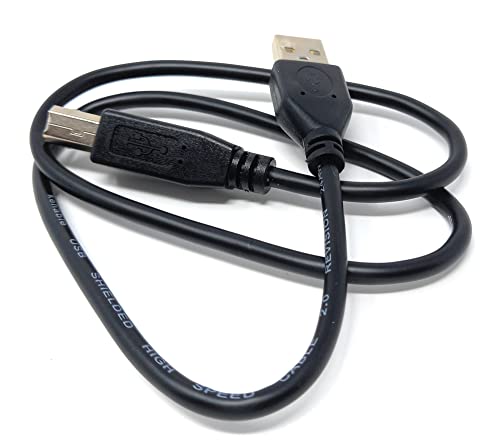 DRUT 60cm short USB A to B 2.0 24AWG High Speed Cable Lead for Printer Scanner Music Instrument 1.9ft Black Nickel Connectors - Image 3