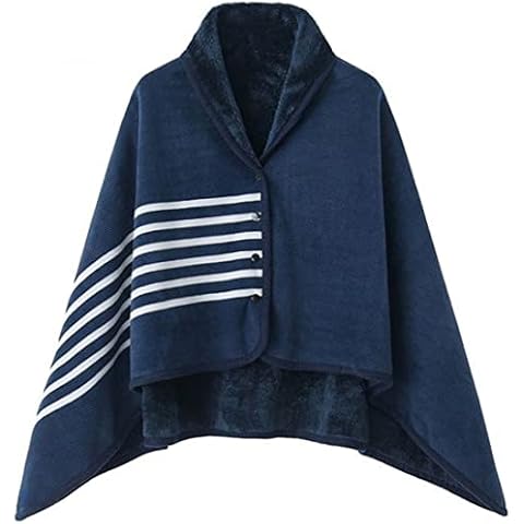 Poncho Polaire WINKEEY Bleu Rayure Cover