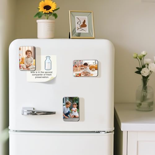 50 Stück Sublimations Magnet Rohlinge, 5.5×7.5cm Blanko Kühlschrank Magnete, DIY Dekorative Quadratische Magnete Selbst Gestalten, Magnetisch Aufkleber für Whiteboard Büro Wand Tür Dekorativ