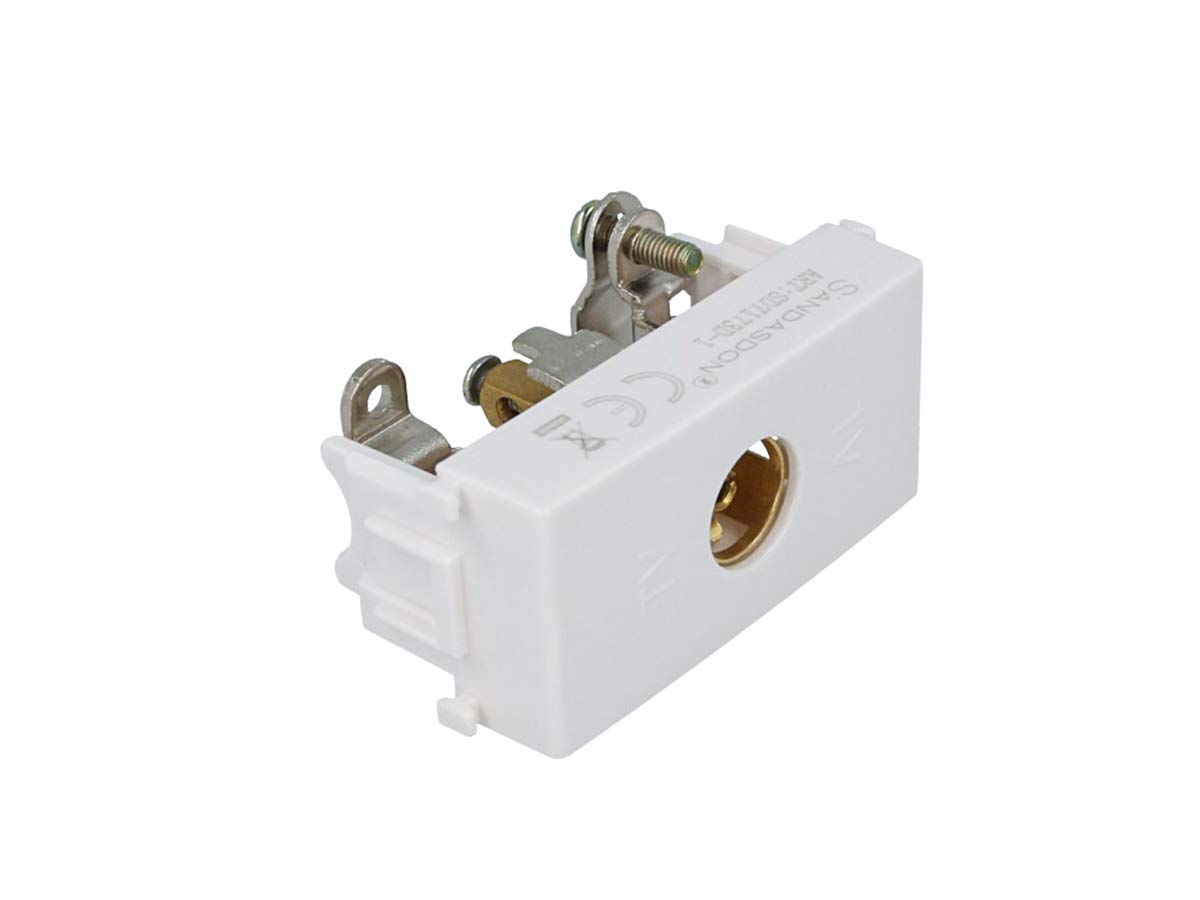 SANDASDON SD7173D-3 TV-Buchse Schlaufe – Weiß, Kompatibel Mit Vimar Plana, Für Kabeldurchgang & Stecker