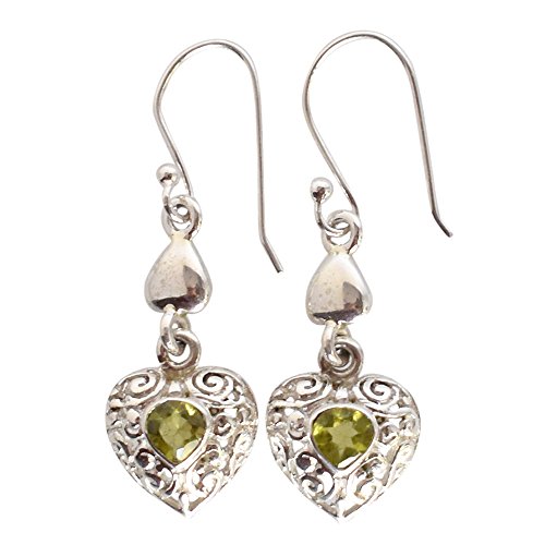 Boucles d'oreilles péridot 4mm en argent sterling et pierre naturelle verte pour femme
