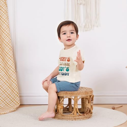 Toddler Baby Boy Summer Outfit Letter Print Short Sleeve Boy Summer T-Shirts Top Shorts Infant Casual Clothes Set4