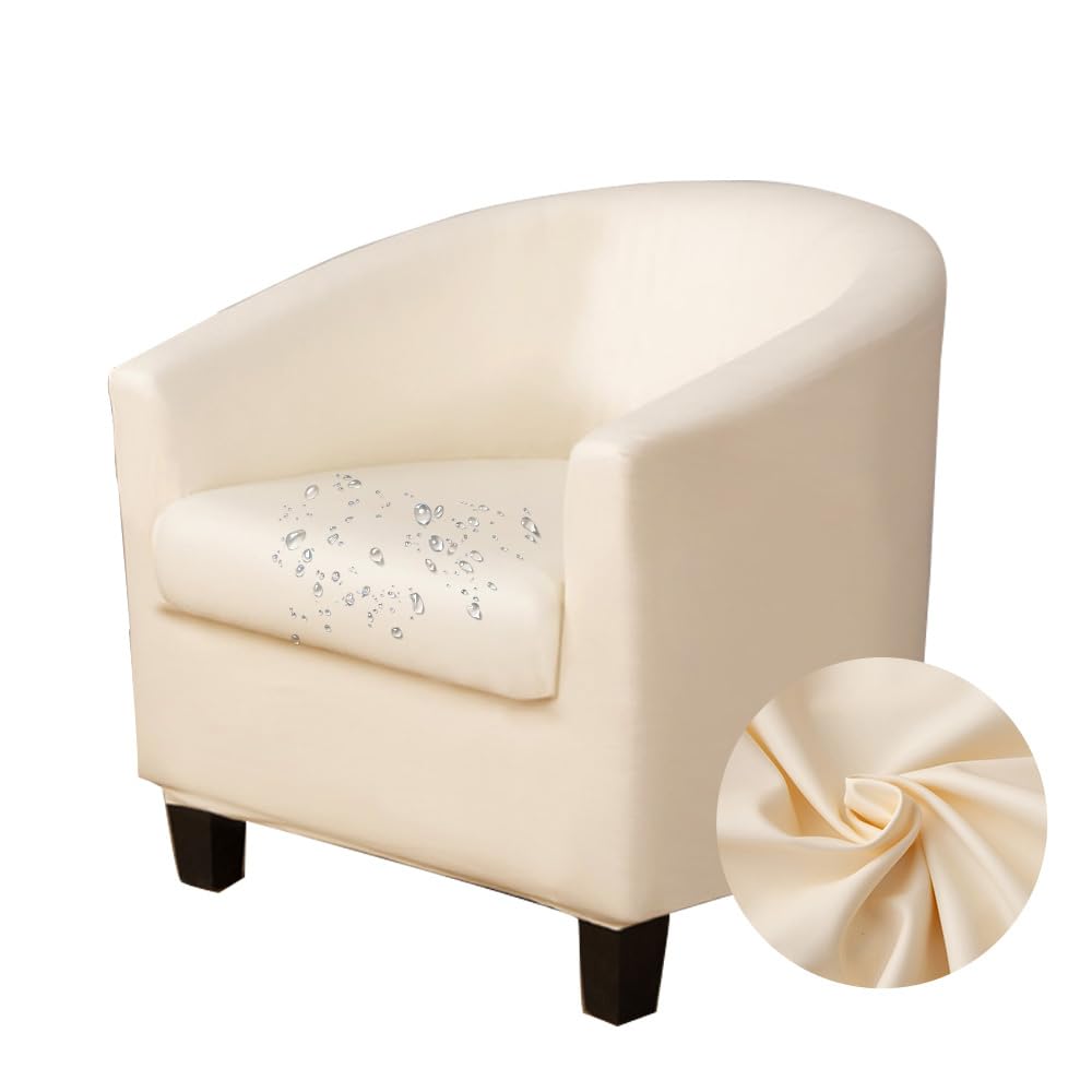 Set di 2 coprisedie impermeabili in pelle elasticizzata, lavabili, con coprisedili, per esterni, bar, club, ufficio, Bei