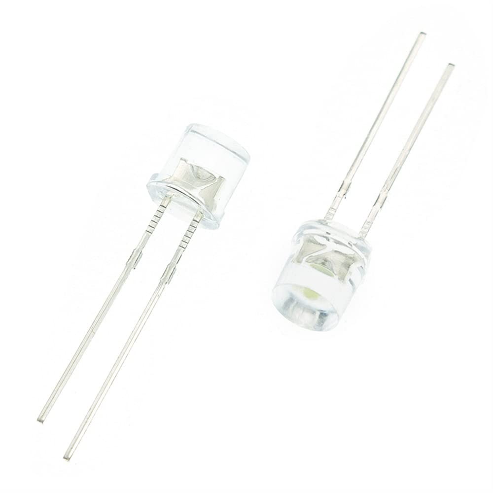 100 pz Min 5mm Flat Top Bianco Rosso Rosa Giallo Blu Grandangolo Lampada Diodo LED Lampadine Ultra Luminose Diodo Emettitore F5 5mm Lampada LED FAI DA TE