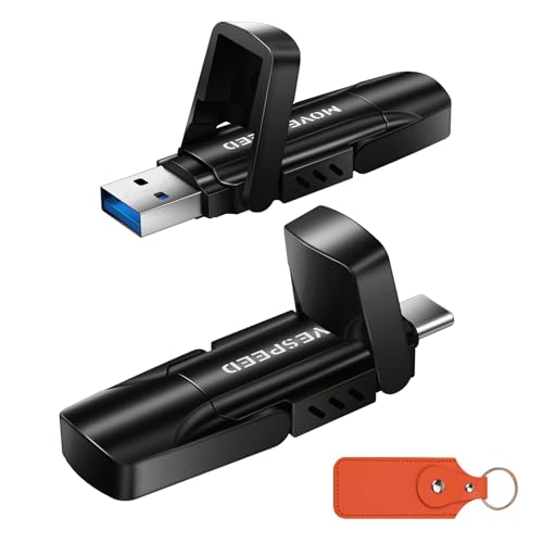 MOVE SPEED 2TB USB Drive 570MB/S Read Speed External SSD with Dual Port Type C + USB 3.2 Portable SSD for iPhone 17/16/15 Series Android Mac Windows