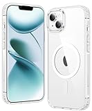 FNTCASE for iPhone 14 Plus Case: Clear Magnetic Phone Cases Compatible with Magsafe Slim Anti Yellowing Military Grade Drop Protection Rugged Protective Transparent Cell Phone Cover (A-Clear)