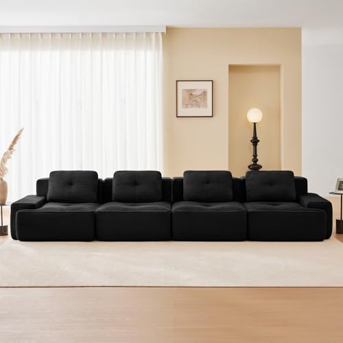 Image of Corduroy Modular Sectional Sofa, Oversized Cloud Couches for Living Room