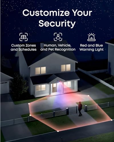 Image of eufy PoE NVR Security System E40,24 /7 Recording,Up to 16CH, 2TB HDD, 8 4K Bullet Cams, Wired Outdoor Cam, 4K UHD, 122 FOV, Color Night Vision,AI Detection, Red and Blue Strobe