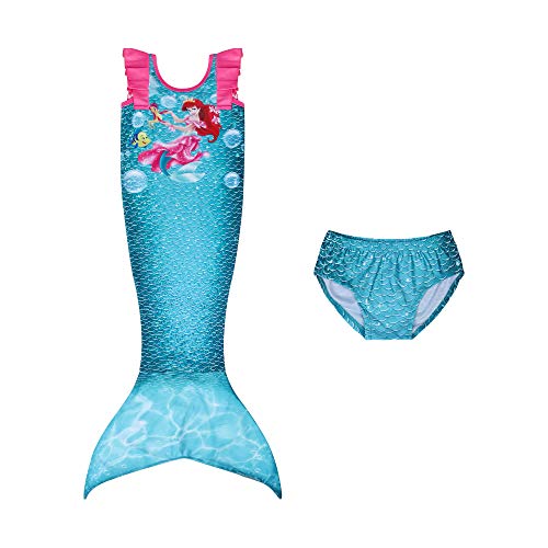 Niños Niñas Traje de baño de Sirena Traje de baño de Sirena Cola de Sirena Swimmable 3 Piezas Traje de baño Bikini Tankini Set Edad 3-8Y
