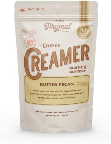 PRYMAL Coffee Creamer - Keto, Sugar Free, Non Dairy, Low Carb (Butter Pecan) Non Refrigerated Powder with MCT oil 11.3oz Bag