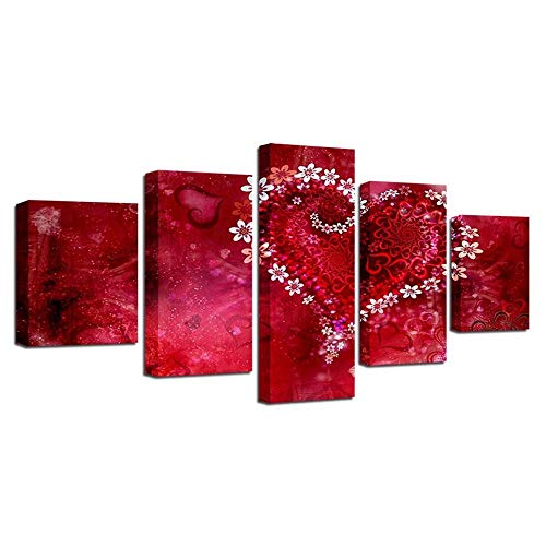 Impression sur toile coeur rose pour embellir votre bureau ou salon moderne