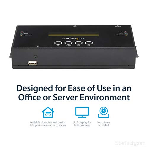Startech.com 1:1 Standalone Hard Drive Duplicator And Eraser, Sas/Sata Hdd/Ssd Cloner/Copier, Hard Drive Duplicator/Sanitizer, Harddisk/Harddrive Wiper, Lcd, Toolless, Taa Compliant (Satsasdupe11) #TOP4