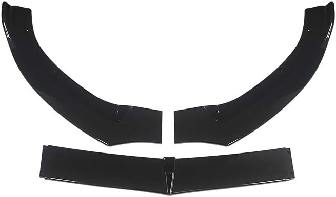 NINTE Front Bumper Lip for 2015-2018 Benz C-Class W205 Sport | DP Style Painted Gloss Black PP Front Sport Spoiler - 3pcs