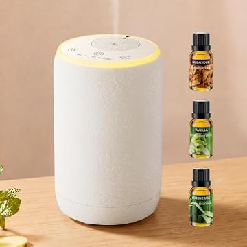 Waterless Diffuser for Essential Oil with 7-Color Light for Home, White