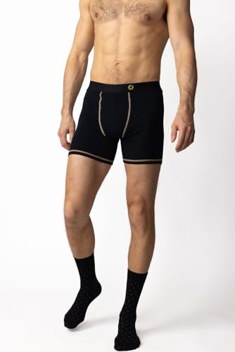 Men's GoldBlack Ultra-Soft Modal Boxer Briefs3