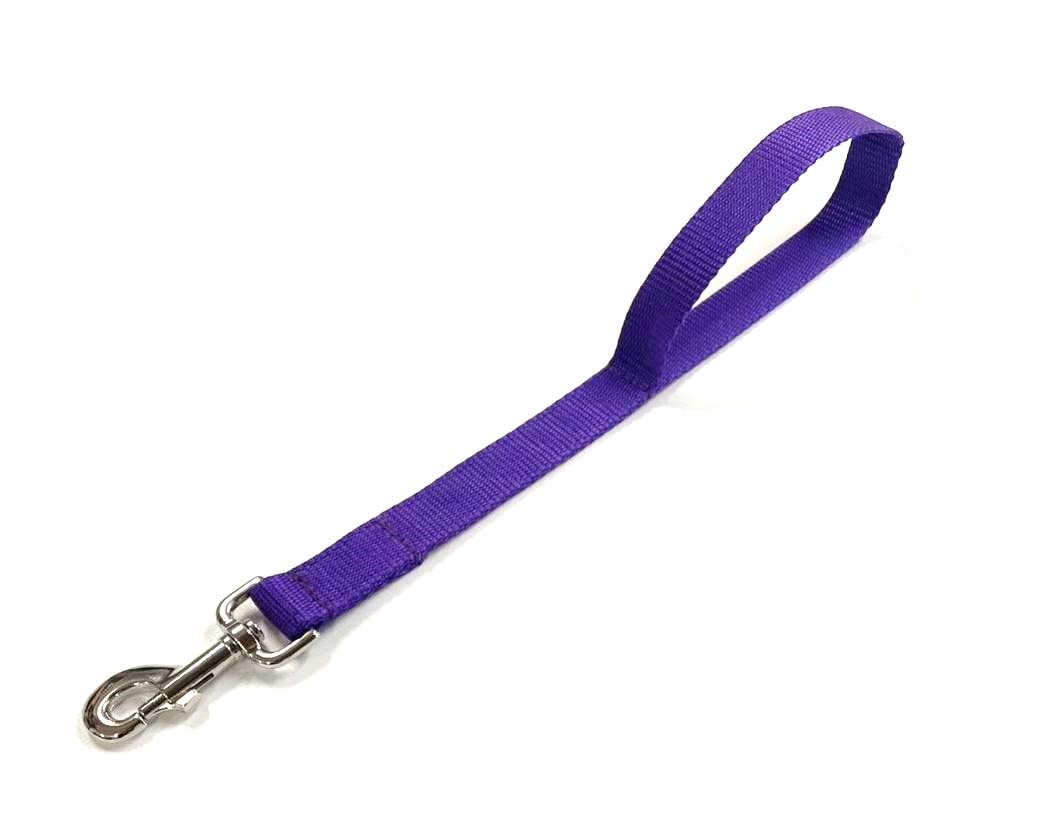 Short Close Control Dog Training Lead Traffic Walking Leash 25mm Polypropylene Webbing (Purple, 20 Inches)